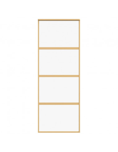 Porta Scorrevole Dorata 76x205 Vetro Trasparente ESG Alluminio