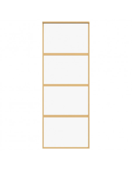 Porta Scorrevole Dorata 76x205 Vetro Trasparente ESG Alluminio