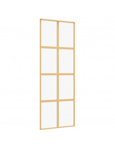 Porta Scorrevole Dorata 76x205 Vetro Trasparente ESG Alluminio 2