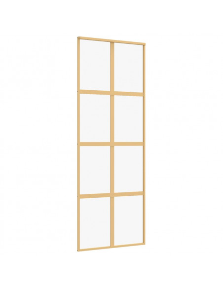 Porta Scorrevole Dorata 76x205 Vetro Trasparente ESG Alluminio