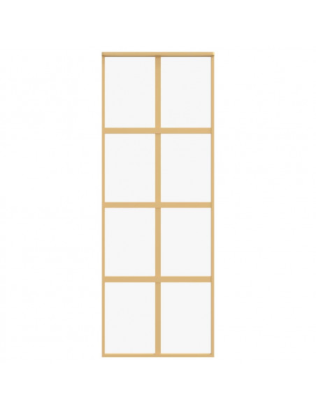 Porta Scorrevole Dorata 76x205 Vetro Trasparente ESG Alluminio