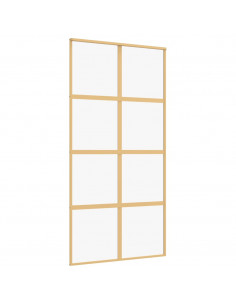 Porta Scorrevole Oro 102,5x205 Vetro Trasparente ESG Alluminio 2