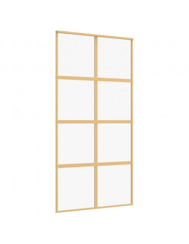 Porta Scorrevole Oro 102,5x205 Vetro Trasparente ESG Alluminio