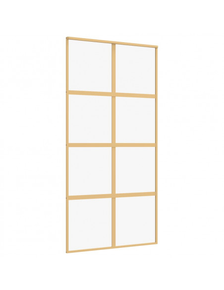 Porta Scorrevole Oro 102,5x205 Vetro Trasparente ESG Alluminio