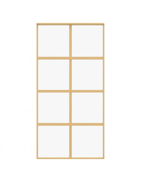 Porta Scorrevole Oro 102,5x205 Vetro Trasparente ESG Alluminio