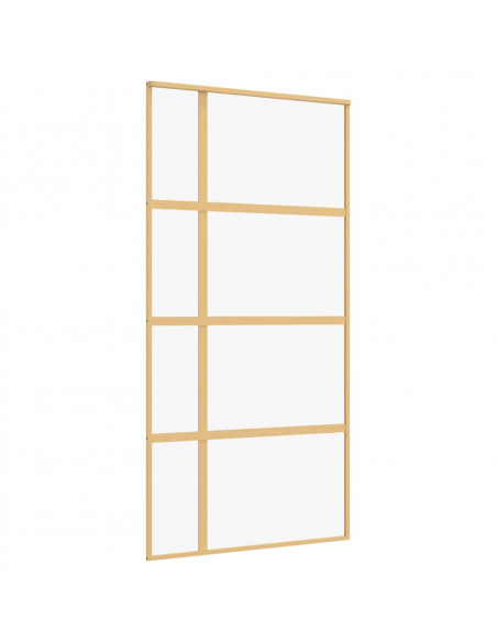 Porta Scorrevole Oro 102,5x205 Vetro Trasparente ESG Alluminio
