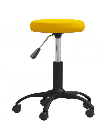 Sedia da Ufficio Girevole Giallo Senape in Velluto