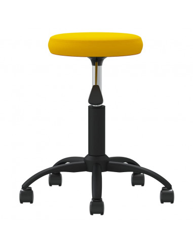 Sedia da Ufficio Girevole Giallo Senape in Velluto