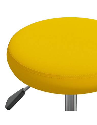 Sedia da Ufficio Girevole Giallo Senape in Velluto