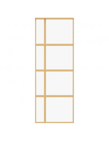 Porta Scorrevole Dorata 76x205 Vetro Trasparente ESG Alluminio