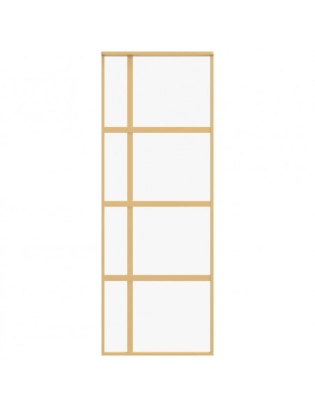 Porta Scorrevole Dorata 76x205 Vetro Trasparente ESG Alluminio