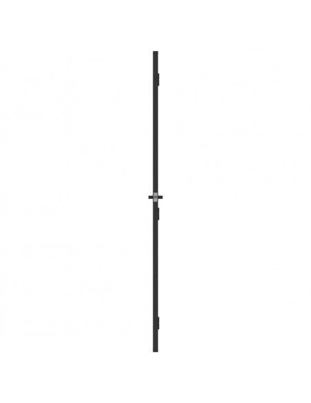 Porta Interni Sottile Nera 93x201,5cm Vetro Temperato Alluminio