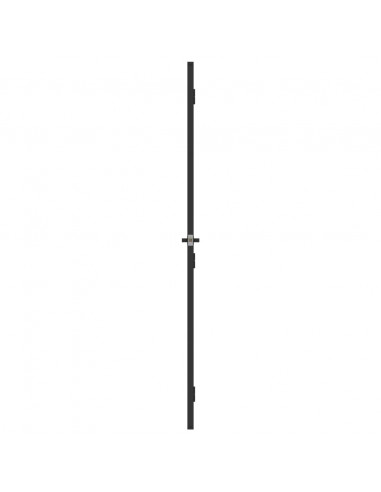 Porta Interni Sottile Nera 76x201,5cm Vetro Temperato Alluminio