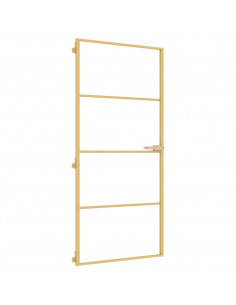 Porta Interni Sottile Oro 93x201,5cm Vetro Temperato Alluminio 2