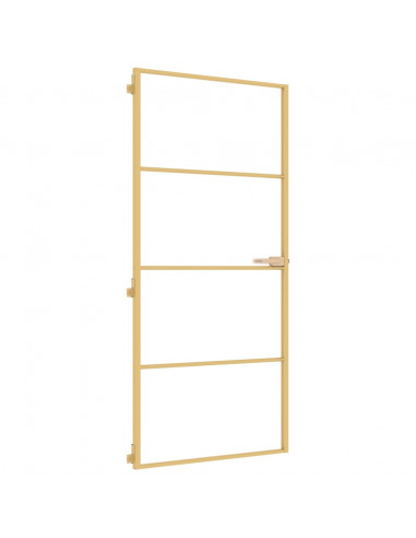 Porta Interni Sottile Oro 93x201,5cm Vetro Temperato Alluminio