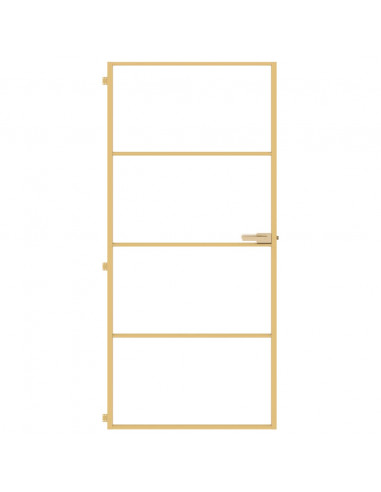 Porta Interni Sottile Oro 93x201,5cm Vetro Temperato Alluminio