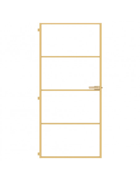 Porta Interni Sottile Oro 93x201,5cm Vetro Temperato Alluminio
