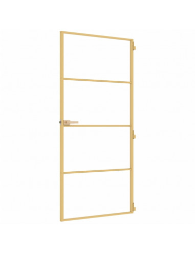 Porta Interni Sottile Oro 93x201,5cm Vetro Temperato Alluminio