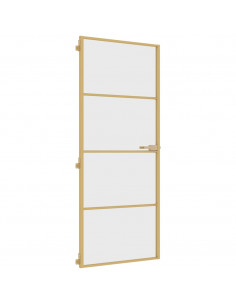 Porta Interni Sottile Oro 83x201,5cm Vetro Temperato Alluminio 2