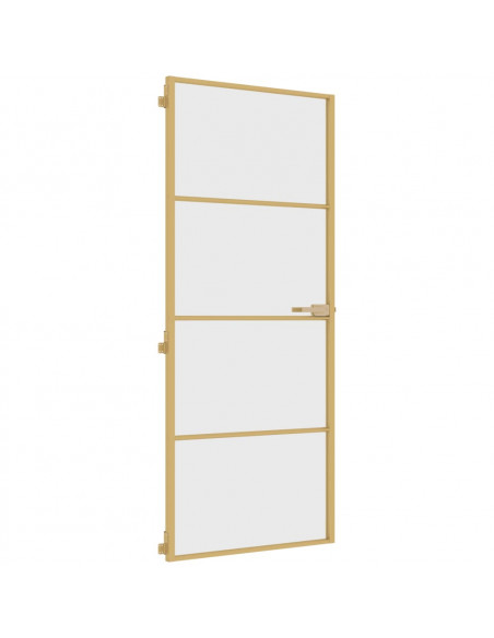 Porta Interni Sottile Oro 83x201,5cm Vetro Temperato Alluminio