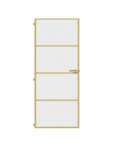 Porta Interni Sottile Oro 83x201,5cm Vetro Temperato Alluminio