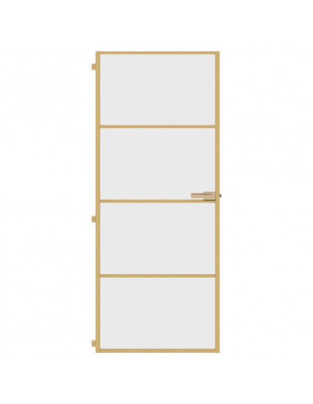 Porta Interni Sottile Oro 83x201,5cm Vetro Temperato Alluminio