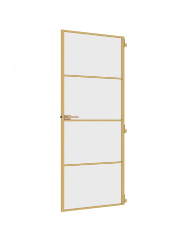 Porta Interni Sottile Oro 83x201,5cm Vetro Temperato Alluminio