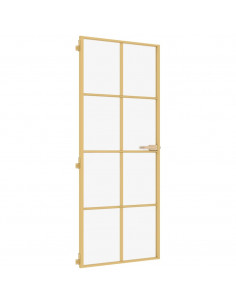 Porta Interni Sottile Oro 93x201,5cm Vetro Temperato Alluminio 2