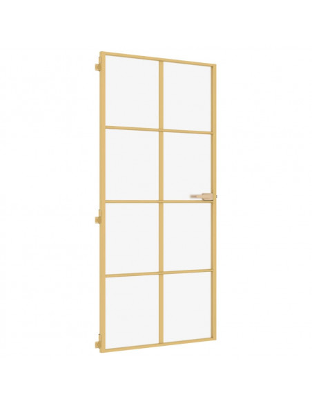 Porta Interni Sottile Oro 93x201,5cm Vetro Temperato Alluminio