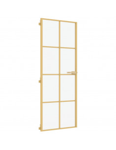 Porta Interni Sottile Oro 76x201,5cm Vetro Temperato Alluminio 2