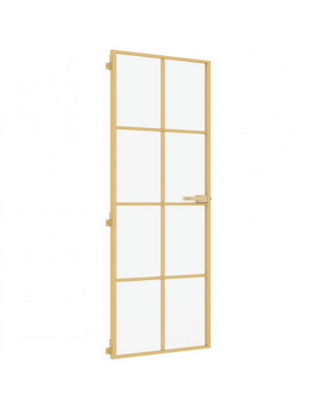 Porta Interni Sottile Oro 76x201,5cm Vetro Temperato Alluminio