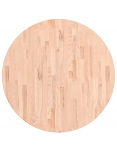 Piano per Tavolo Ø90x1,5 cm Rotondo in Legno Massello di Faggio 2