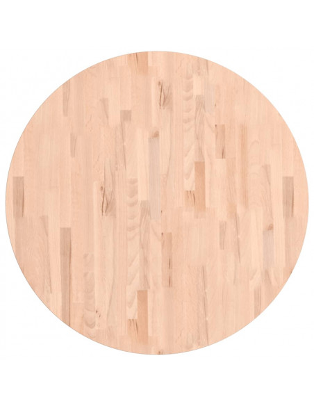 Piano per Tavolo Ø90x1,5 cm Rotondo in Legno Massello di Faggio