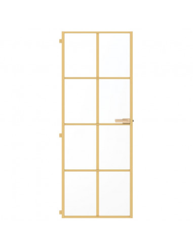 Porta Interni Sottile Oro 76x201,5cm Vetro Temperato Alluminio