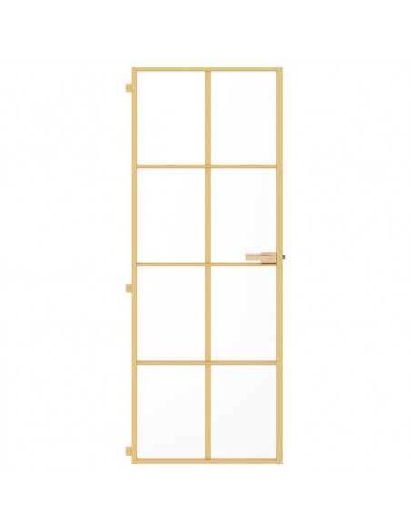 Porta Interni Sottile Oro 76x201,5cm Vetro Temperato Alluminio