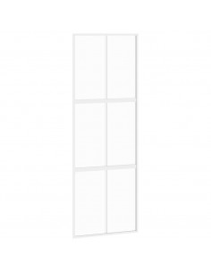 Porta Scorrevole Bianca 76x205 cm Vetro Temperato e Alluminio 2