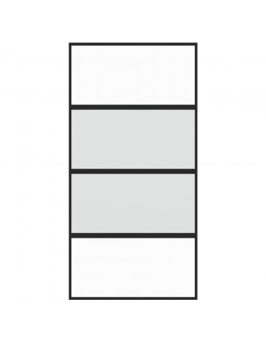 Porta Scorrevole Nera 102,5x205 cm Vetro Temperato e Alluminio