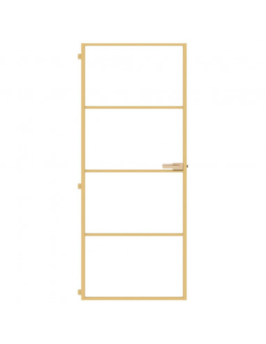 Porta Interni Sottile Oro 83x201,5cm Vetro Temperato Alluminio