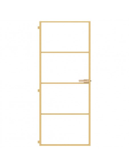 Porta Interni Sottile Oro 83x201,5cm Vetro Temperato Alluminio