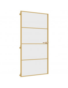 Porta Interni Sottile Oro 102,5x201,5 Vetro Temperato Alluminio 2