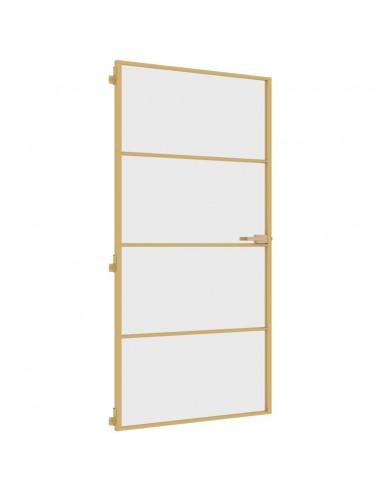 Porta Interni Sottile Oro 102,5x201,5 Vetro Temperato Alluminio