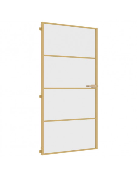Porta Interni Sottile Oro 102,5x201,5 Vetro Temperato Alluminio
