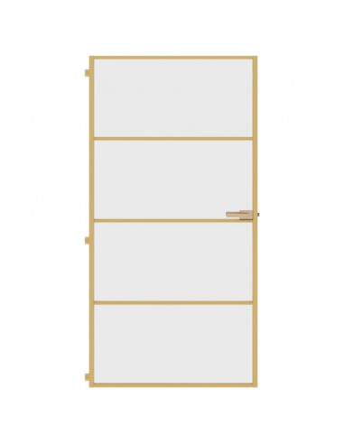 Porta Interni Sottile Oro 102,5x201,5 Vetro Temperato Alluminio