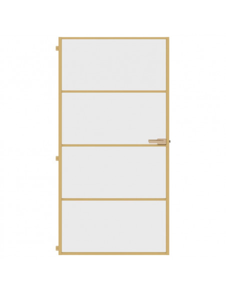 Porta Interni Sottile Oro 102,5x201,5 Vetro Temperato Alluminio