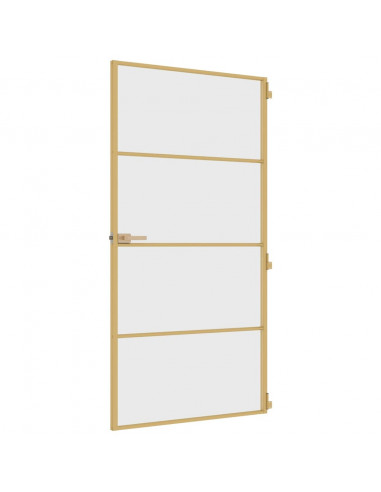 Porta Interni Sottile Oro 102,5x201,5 Vetro Temperato Alluminio