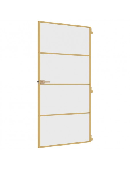 Porta Interni Sottile Oro 102,5x201,5 Vetro Temperato Alluminio