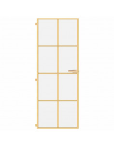 Porta Interni Sottile Oro 76x201,5cm Vetro Temperato Alluminio 2