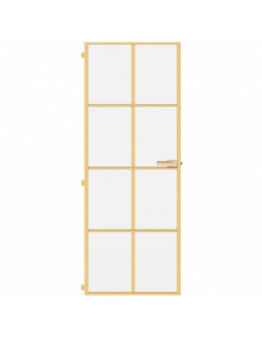 Porta Interni Sottile Oro 76x201,5cm Vetro Temperato Alluminio