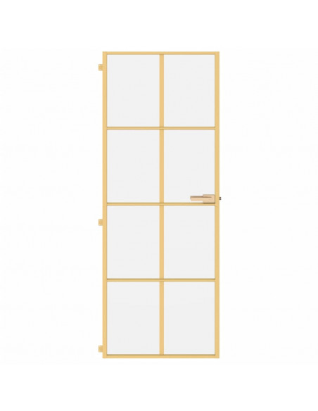 Porta Interni Sottile Oro 76x201,5cm Vetro Temperato Alluminio