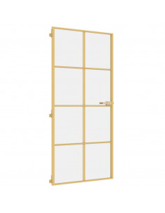 Porta Interni Sottile Oro 93x201,5cm Vetro Temperato Alluminio 2